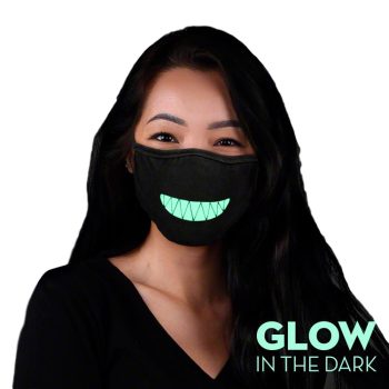 Customizable Glow in the Dark Black Reusable Washable Face Mask All Products