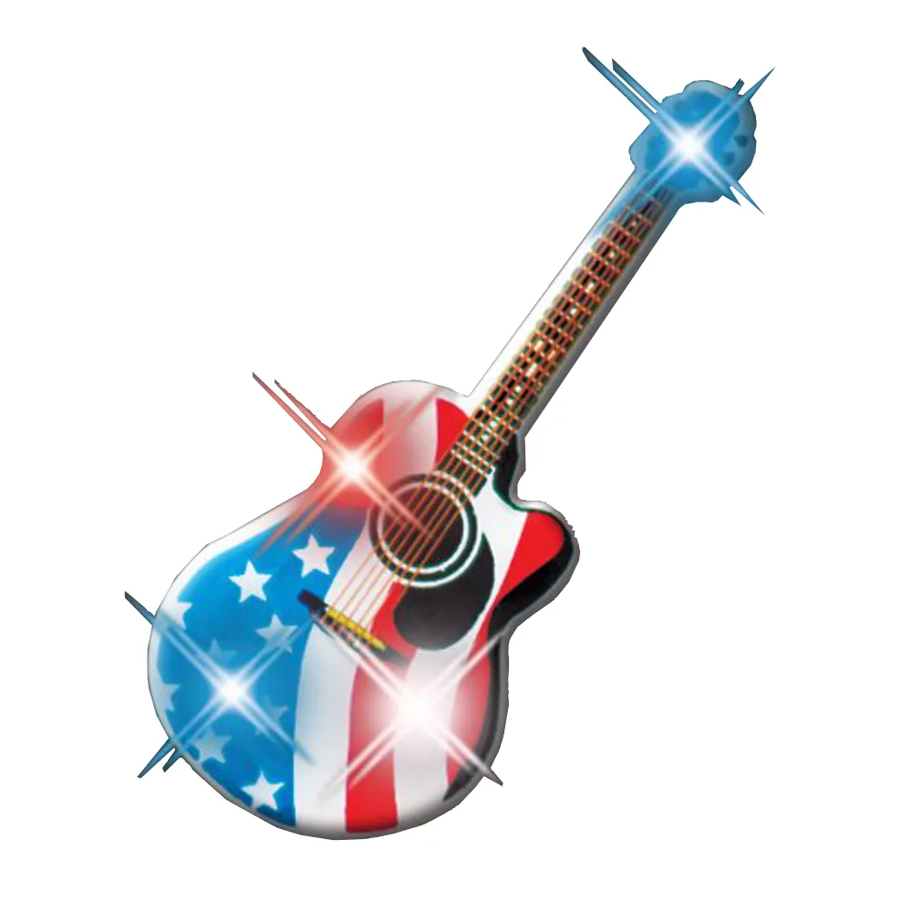 USA Guitar Flashing Body Light Lapel Pins 4th of July 4