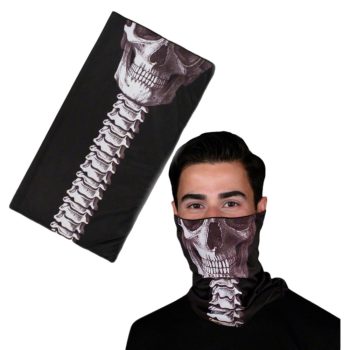 Reusable Stretchable Neck Gaiter Warmer Skeleton Face Wrap Black All Products
