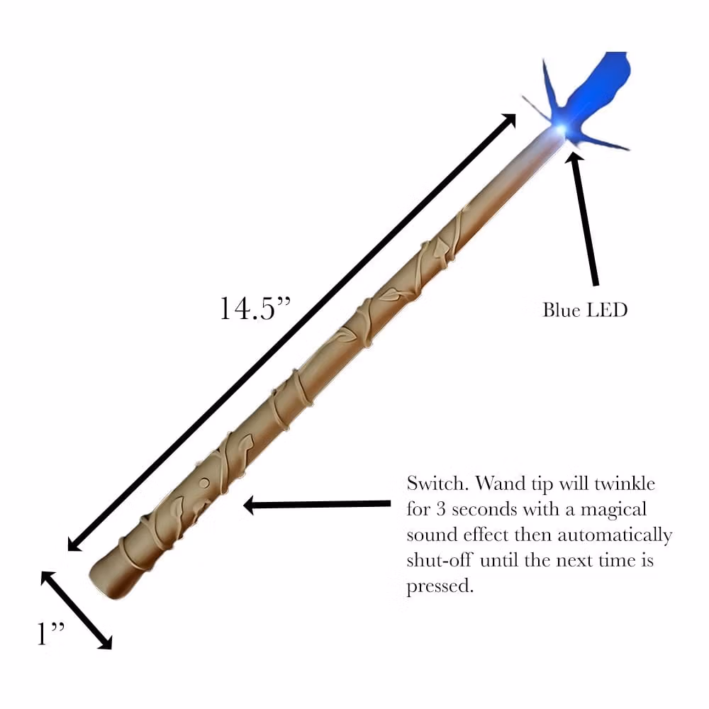 Enchanted Mystic Magic Wizard Light Up Musical Wand Light Brown All Products 6