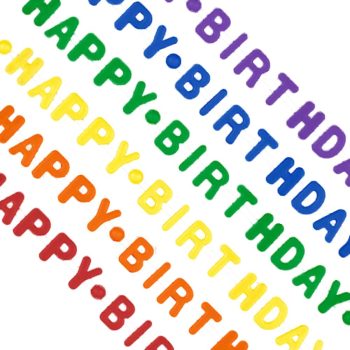 Opaque Happy Birthday Necklace Assorted Pack of 12 All Products