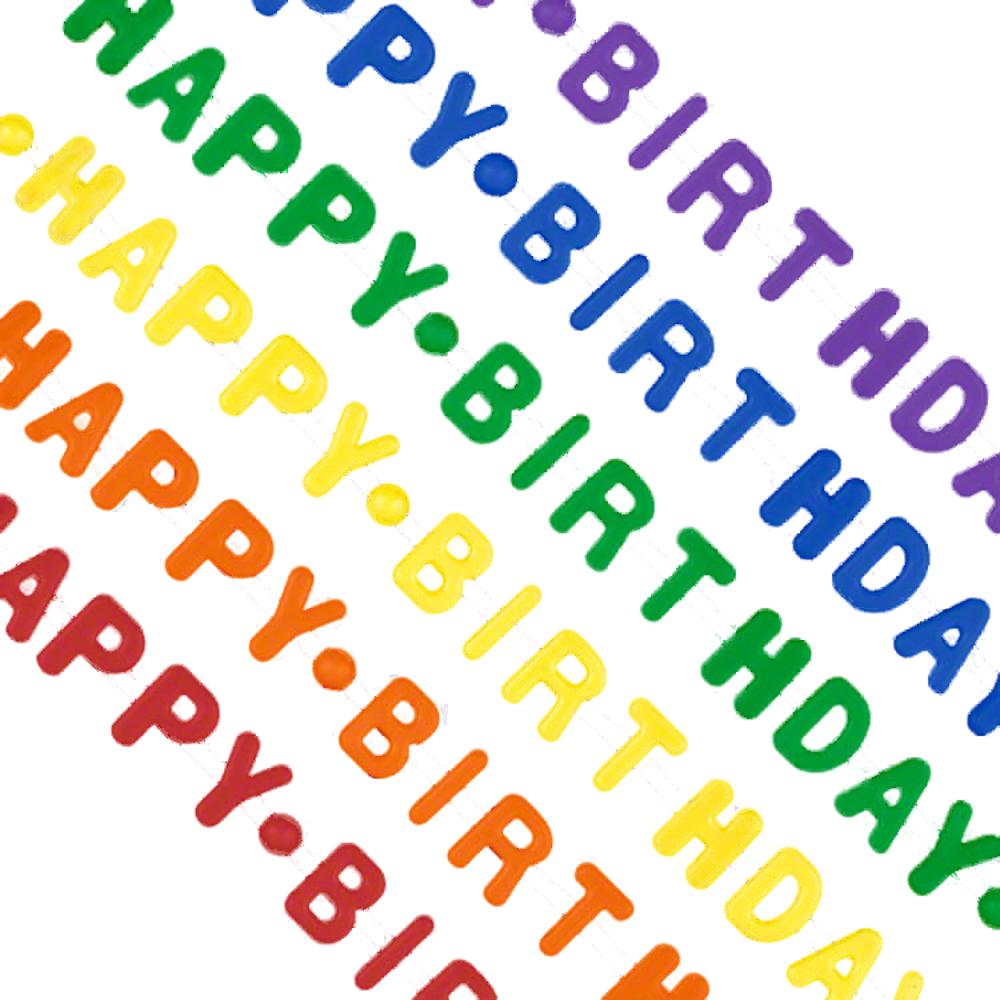Opaque Happy Birthday Necklace Assorted Pack of 12 All Products 4