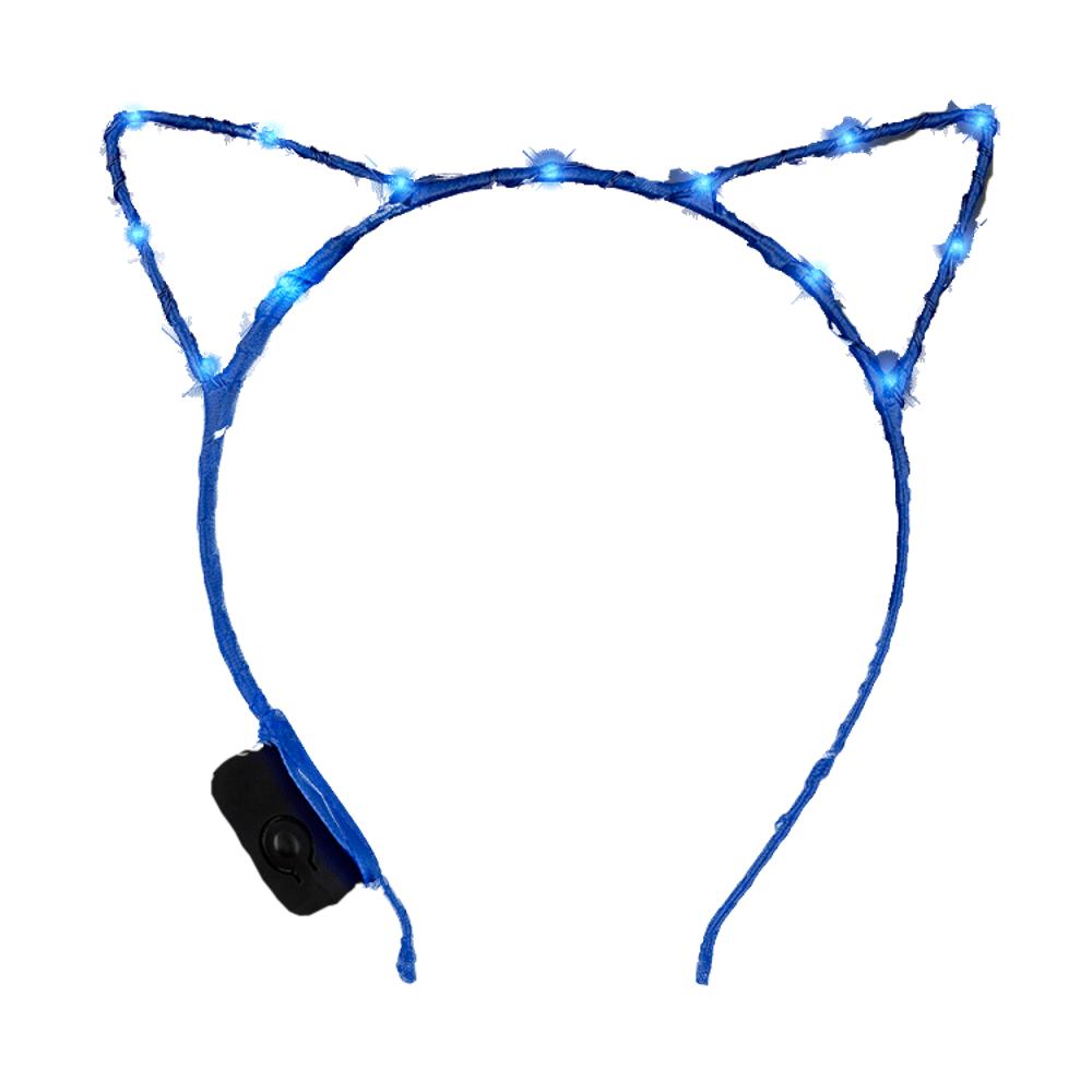 Blue LED Kitty Cat Ear Headband All Products 3