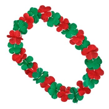 Non Light Up Hawaiian Flower Christmas Lei Necklace Red Green All Products