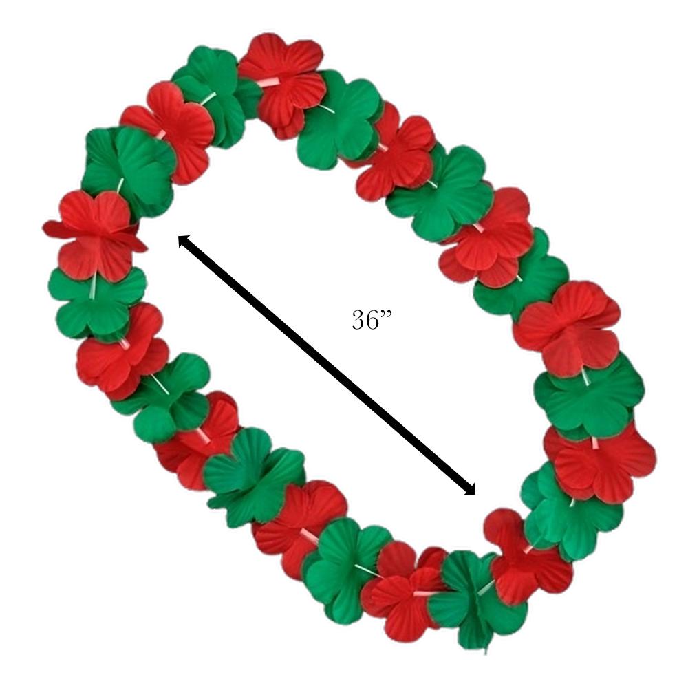 Non Light Up Hawaiian Flower Christmas Lei Necklace Red Green All Products 4