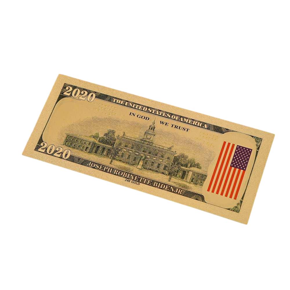 2020 President Joe Biden All Aboard Biden Train 24k Gold Plated Bill Collectible Fake Banknotes for Decoration 24K Gold and Silver Plated Replica Bills 4