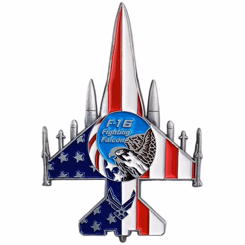 3D Aircraft Shaped F16 Fighting Falcon US Air Force Commemorative Coin Collector Air Force 3