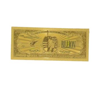 One Billion US Dollars 24K Gold Plated Collectible Fake Banknotes for Decoration 24K Gold and Silver Plated Replica Bills