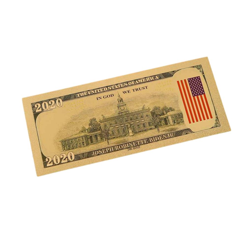 Podium Campaign Gold Foil President Joe Biden 2020 24k Gold Plated Bill Collectible Banknotes for Decoration 24K Gold and Silver Plated Replica Bills 4
