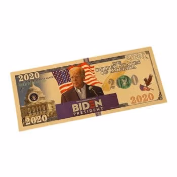 Podium Campaign Gold Foil President Joe Biden 2020 24k Gold Plated Bill Collectible Banknotes for Decoration 24K Gold and Silver Plated Replica Bills