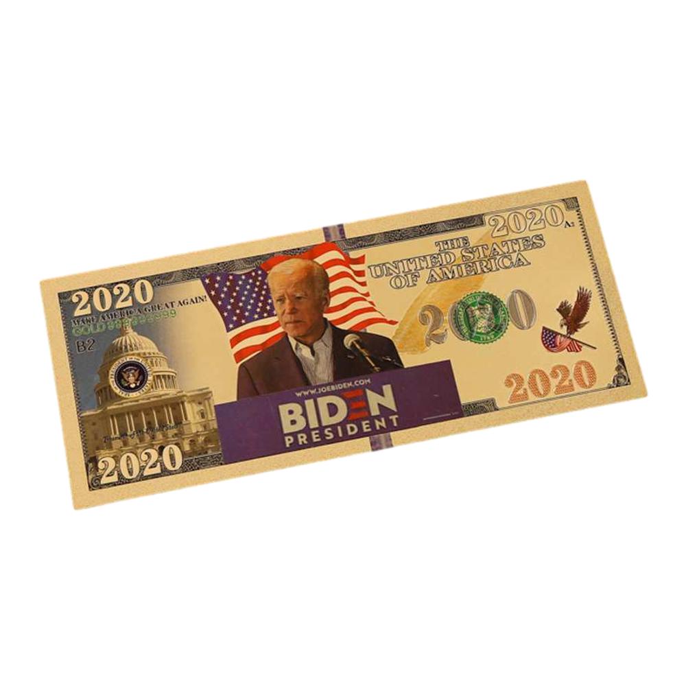 Podium Campaign Gold Foil President Joe Biden 2020 24k Gold Plated Bill Collectible Banknotes for Decoration 24K Gold and Silver Plated Replica Bills 3