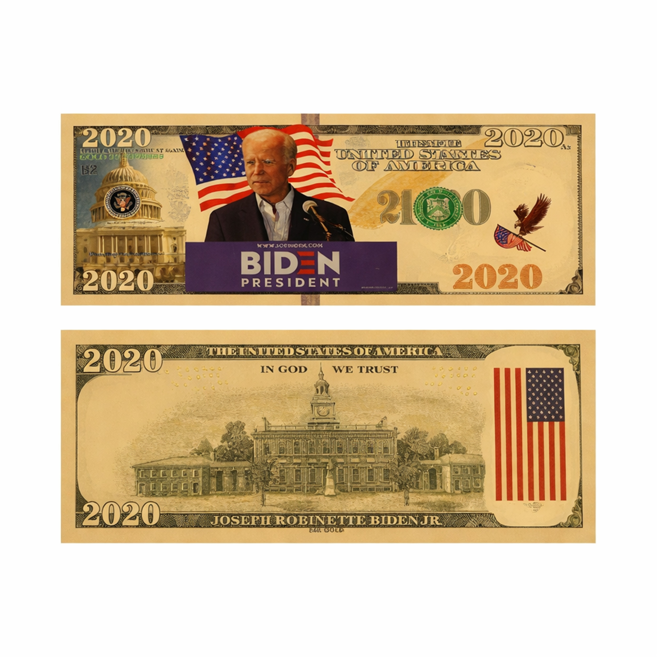 Podium Campaign Gold Foil President Joe Biden 2020 24k Gold Plated Bill Collectible Banknotes for Decoration 24K Gold and Silver Plated Replica Bills Podium Campaign Gold Foil President Joe Biden 2020 24k Gold Plated Bill Collectible Banknotes for Decoration 24K Gold and Silver Plated Replica Bills 3