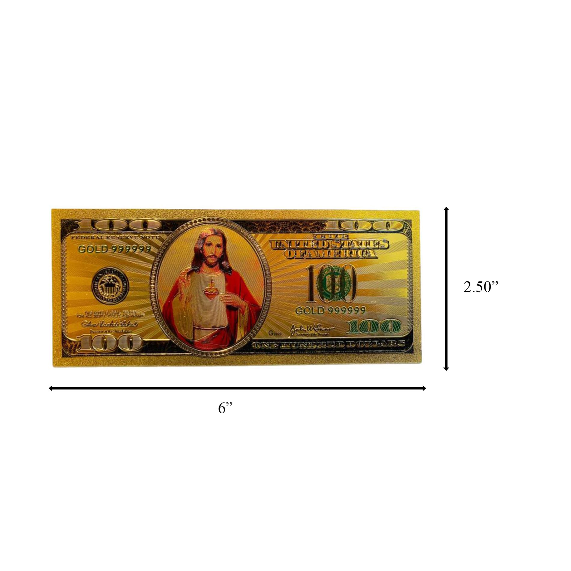 Jesus Christ Image in One Hundred Dollars 24k Gold Plated Bill Collectible Banknotes for Decoration 24K Gold and Silver Plated Replica Bills 4