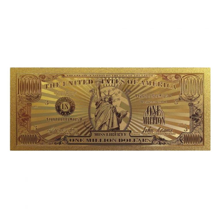 Miss Lady Liberty 1 Million Dollars Original 24K Gold Plated Bill Collectible Banknotes For Decoration