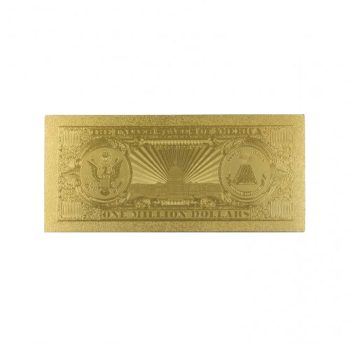Miss Lady Liberty 1 Million Dollars Original 24K Gold Plated Bill Collectible Banknotes for Decoration 24K Gold and Silver Plated Replica Bills