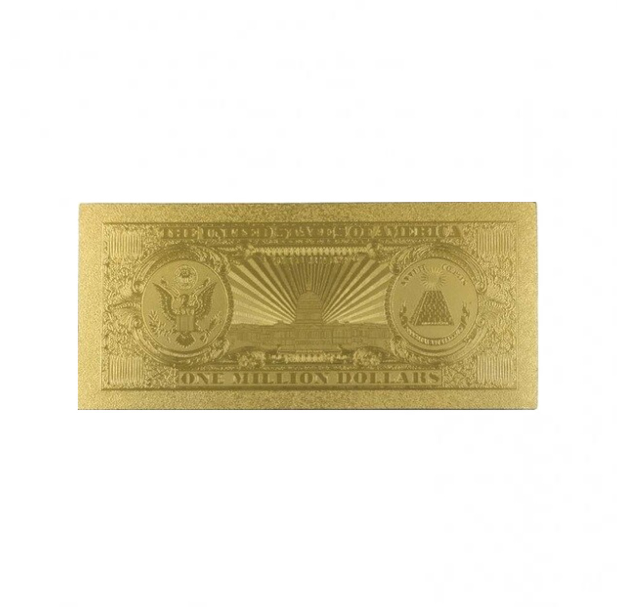 Miss Lady Liberty 1 Million Dollars Original 24K Gold Plated Bill Collectible Banknotes for Decoration 24K Gold and Silver Plated Replica Bills 4