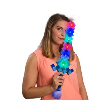 Assorted LED 3D Pixelated Diamond Bubble Sword with Sound All Products