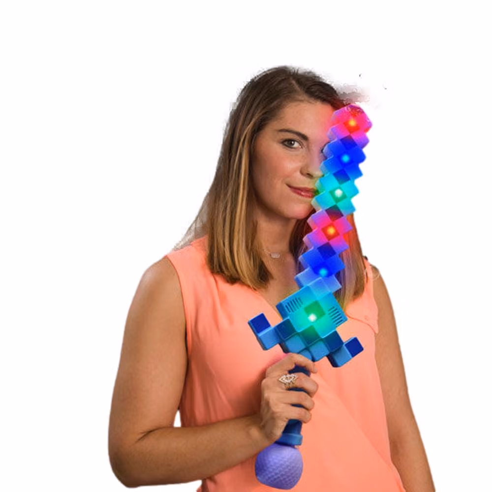 Assorted LED 3D Pixelated Diamond Bubble Sword with Sound All Products 3