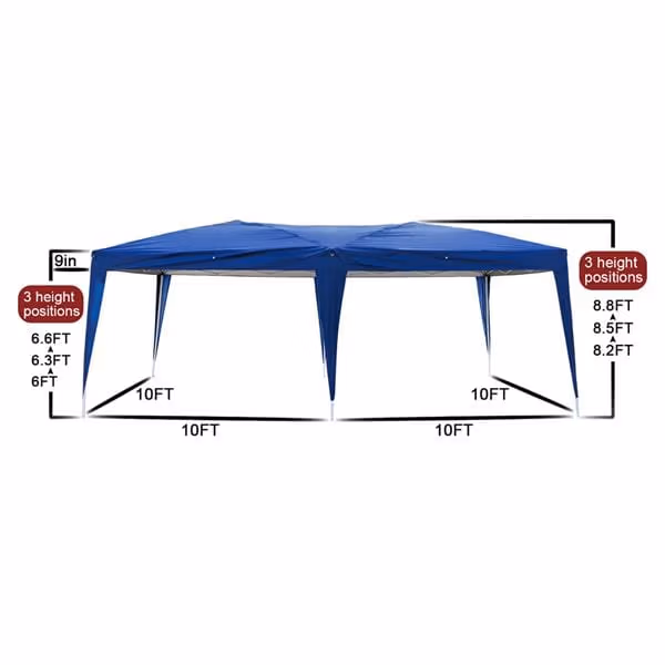 Outdoor Pop up Gazebo 3 x 6m Folding Tent Four Windows Blue All Products 6