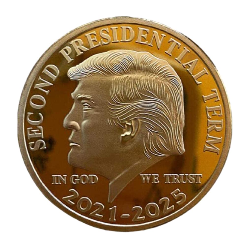 Second Presidential Term 2021 to 2025 IN GOD WE TRUST Donald Trump Gold Plated Coin All Products 3