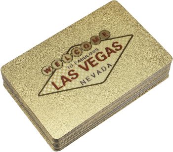 Welcome to Fabulous Las Vegas Nevada 24k Gold Foil Plated Waterproof Playing Cards 24K Gold and Silver Plated Replica Bills