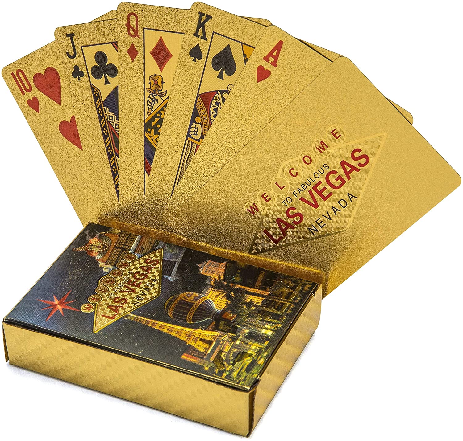 Welcome to Fabulous Las Vegas Nevada 24k Gold Foil Plated Waterproof Playing Cards 24K Gold and Silver Plated Replica Bills 4