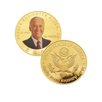 USA 2020 President Joe Biden MAGA Gold Plated Make America Great Again Coin Presidential Coins