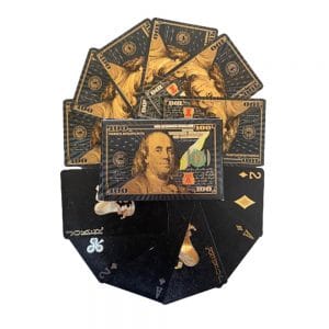100 Dollar Bill Black Gold Silver 24k Plated Waterproof Poker Playing Cards 24K Gold and Silver Plated Replica Bills