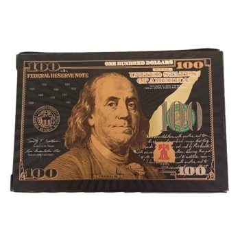 100 Dollar Bill Black Gold Silver 24k Plated Waterproof Poker Playing Cards 24K Gold and Silver Plated Replica Bills