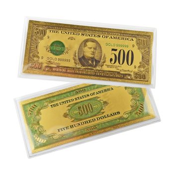 Set of 14  Commemorative Mega Billion 24K Gold Plated US Dollar Fake Banknotes Timeless Collection Protector Sold Separately 24K Gold and Silver Plated Replica Bills