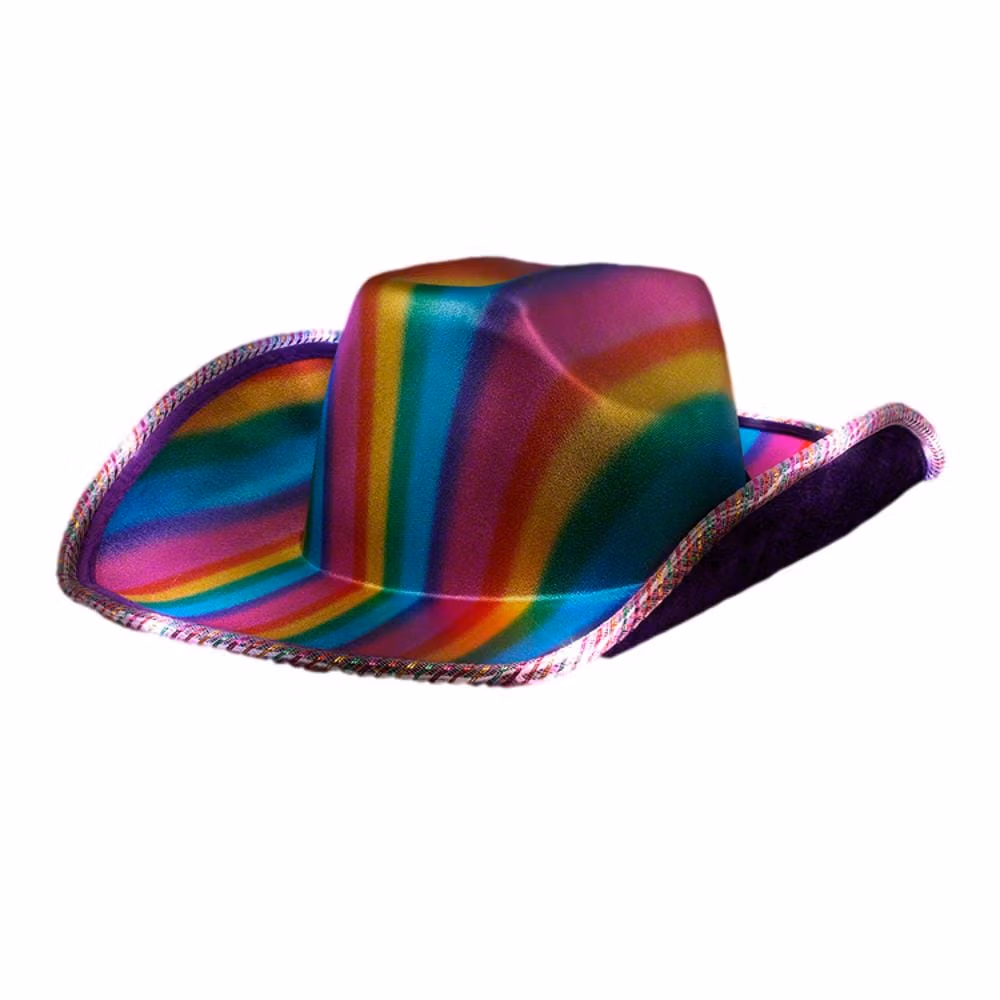Multicolor Lights Metallic Shine Rainbow Cowboy Hat All Products 5