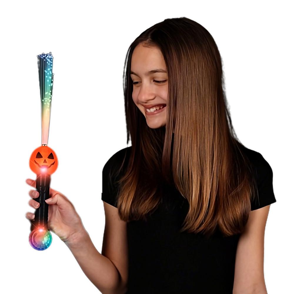 Flashing Fiber Optic Pumpkin Wand with Prism Ball All Products 3