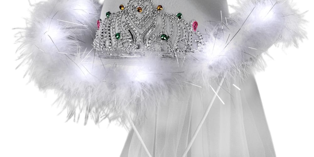 Light Up White Tiara Bridal Cowboy Cowgirl Hat with Veil for Bachelorette and Bridal Party All Products