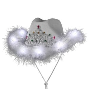 Light Up White Tiara Bridal Cowboy Cowgirl Hat All Products