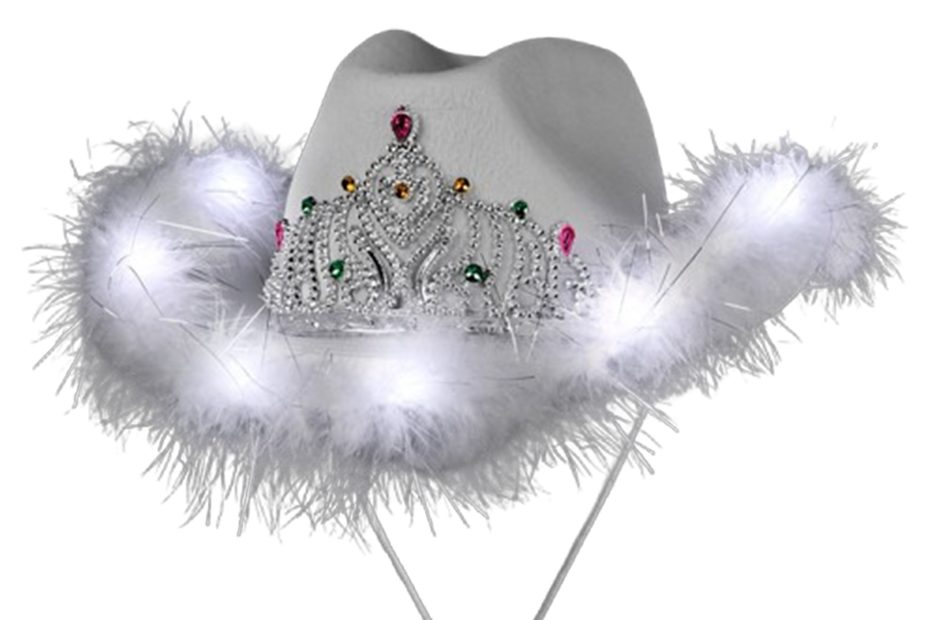 Light Up White Tiara Bridal Cowboy Cowgirl Hat All Products