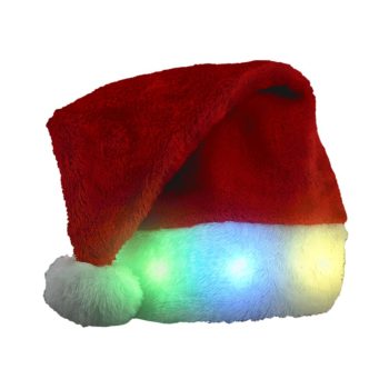 Light Up Multicolor LEDs Deluxe Santa Hat Christmas Hats
