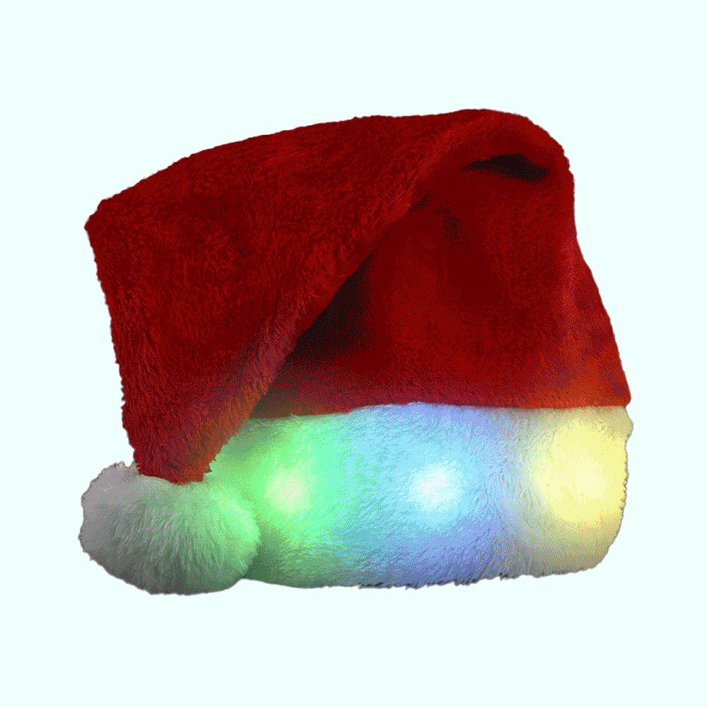 Light Up Multicolor LEDs Deluxe Santa Hat All Products 4