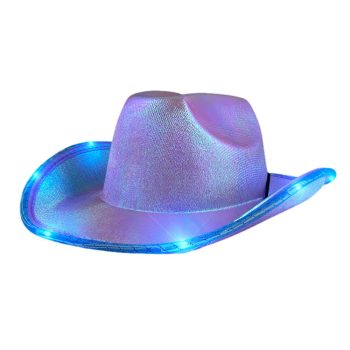Purple Blue Light Up Glorious Luminous Sheen Metallic Cowboy Space Cowgirl Hat All Products