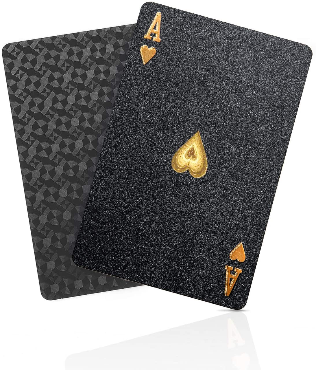 Black Matte Magic Waterproof Non Slippery Deck of Poker Cards with No Art Premium Quality 24K Gold and Silver Plated Replica Bills