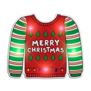 Light Up Merry Christmas Sweater Stripes Body Light Pin All Body Lights and Blinkees