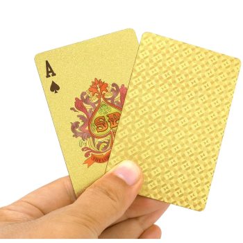 Gold Magic Waterproof Non Slippery Deck of Poker Cards with No Art Premium Quality 24K Gold and Silver Plated Replica Bills