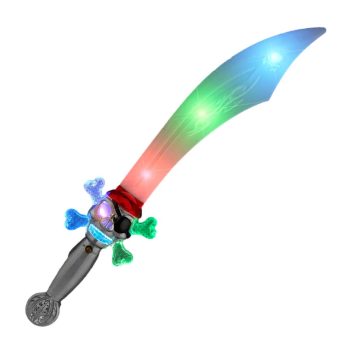 Mini Light Up Pirate Knife Scimitar Cross Skull Buccaneer Sword for Cosplay Costumes All Products