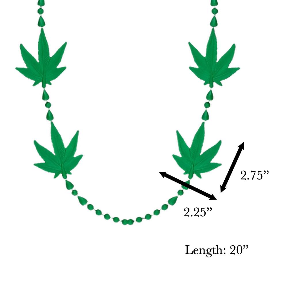 Non Light Up 4 Charm Pot Leaf Opaque Green Necklace Pack of 12 420 4
