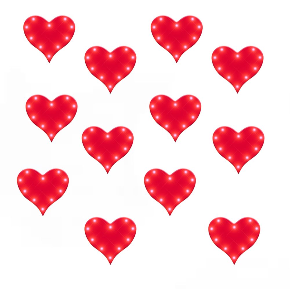 Pack of 12 Red Heart Flashing Battery Operated Body Light Lapel Pins All Products 3