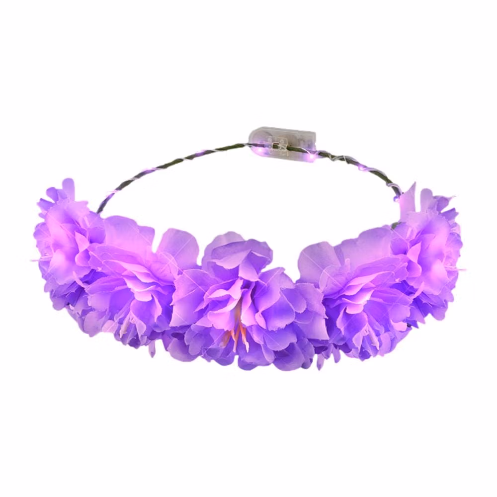 Light Up Flashing Spring Rainbow Wedding Flower Crowns Assortment Pack of 12 All Products 6
