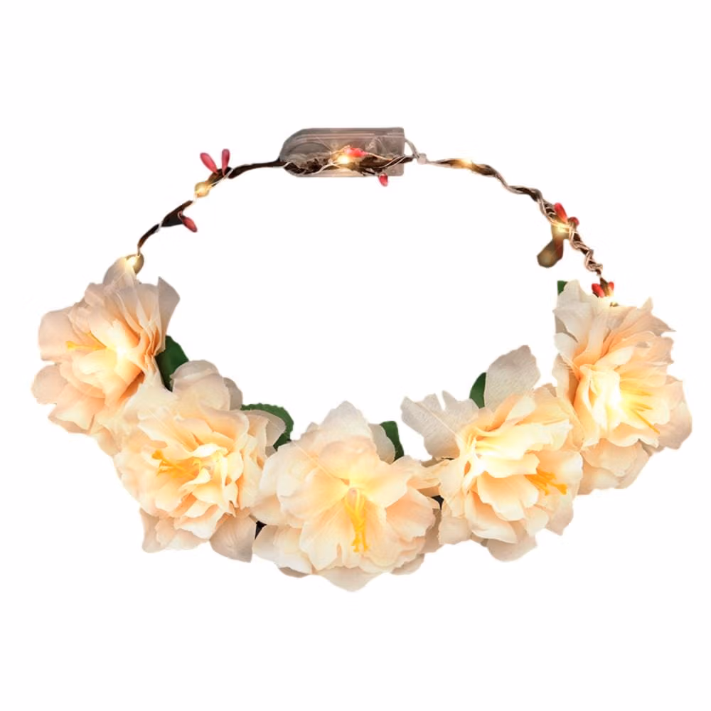 Light Up Flashing Spring Rainbow Wedding Flower Crowns Assortment Pack of 12 All Products 7