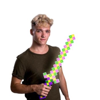LED Pixelated Mardi Gras Warrior Sword Purple Green Gold All Products 3