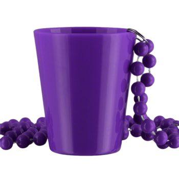 Unlit Purple Shot Glass on Purple Beaded Necklaces for Mardi Gras All Products