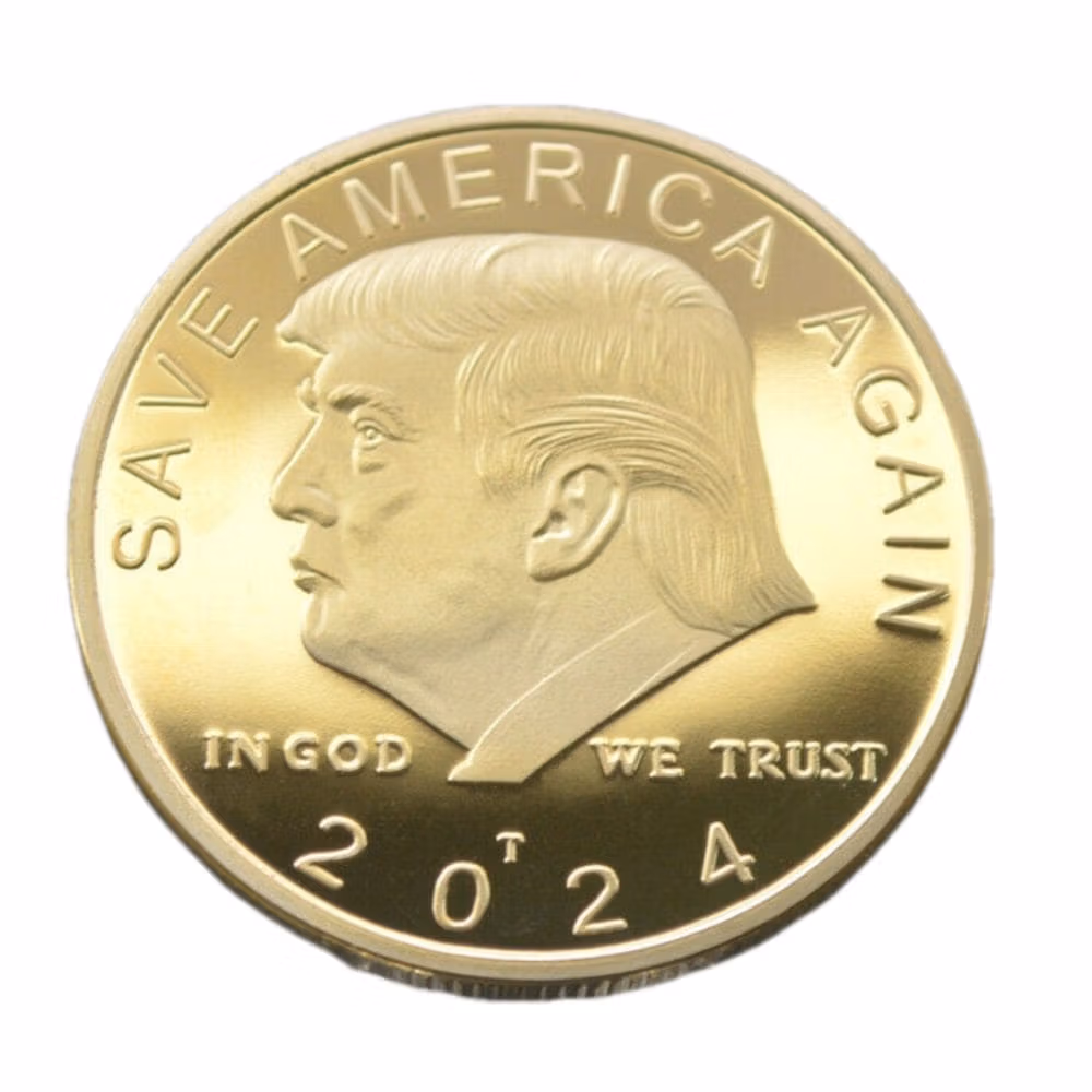 LET’S GO BRANDON 2024 SAVE AMERICA BACK Donald Trump Gold on Gold Plated Collectible Supporters Challenge Coin All Products 3