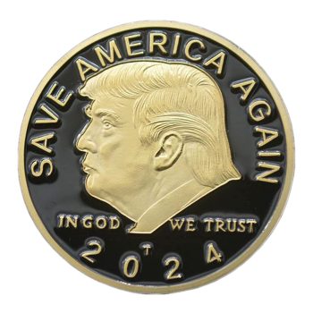 2024 SAVE AMERICA AGAIN Donald Trump Black on Gold Plated Collection Coin All Products